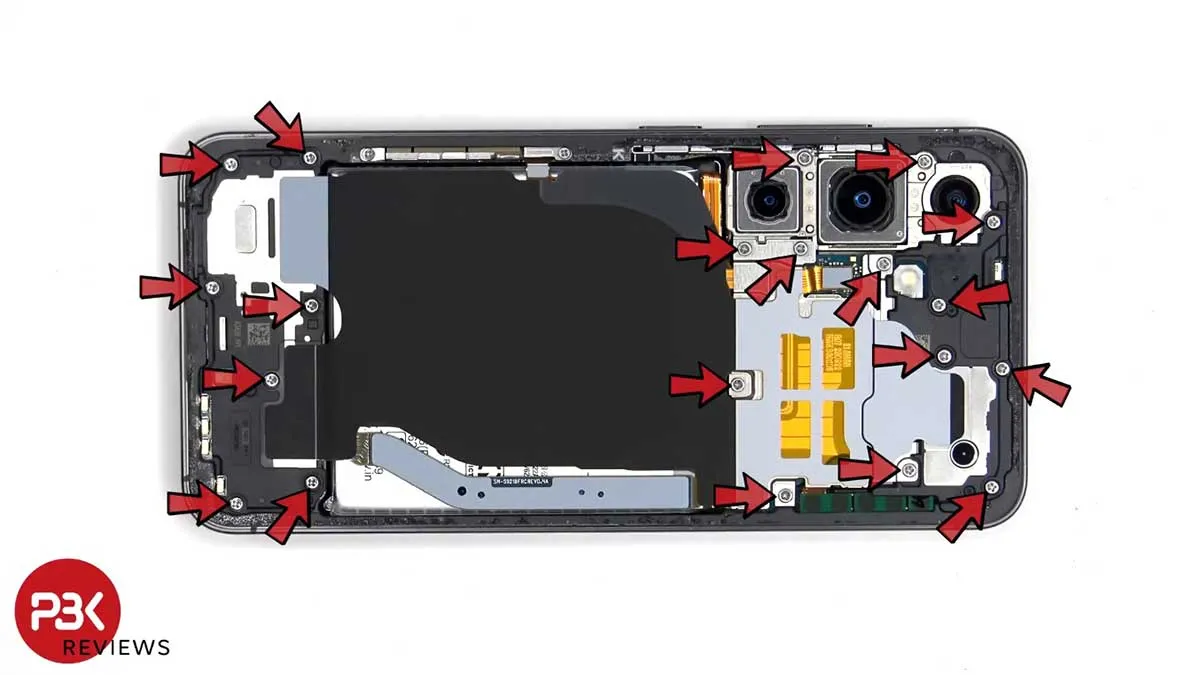 samsung s24 teardown 2 بررسی کالبدشکافی و تعمیرپذیری گوشی S24 سامسونگ 