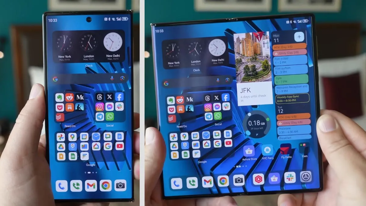 بررسی صفحه نمایش گوشی Huawei Mate XT Ultimate