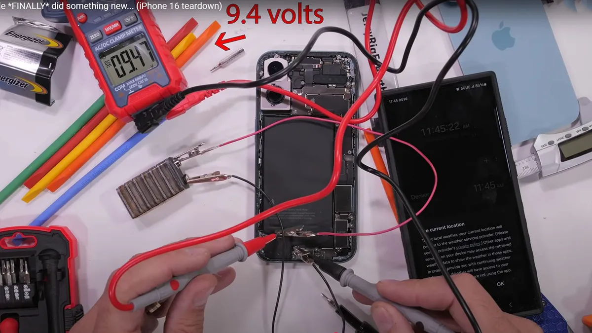 iphone 16 teardown 9.4 volt battery کالبدشکافی گوشی iPhone 16