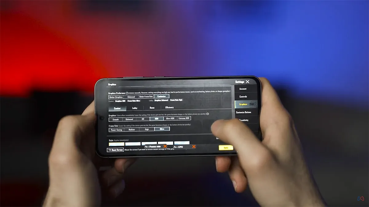 samsung a56 gaming test pubg setting تست گیمینگ گوشی Samsung A56