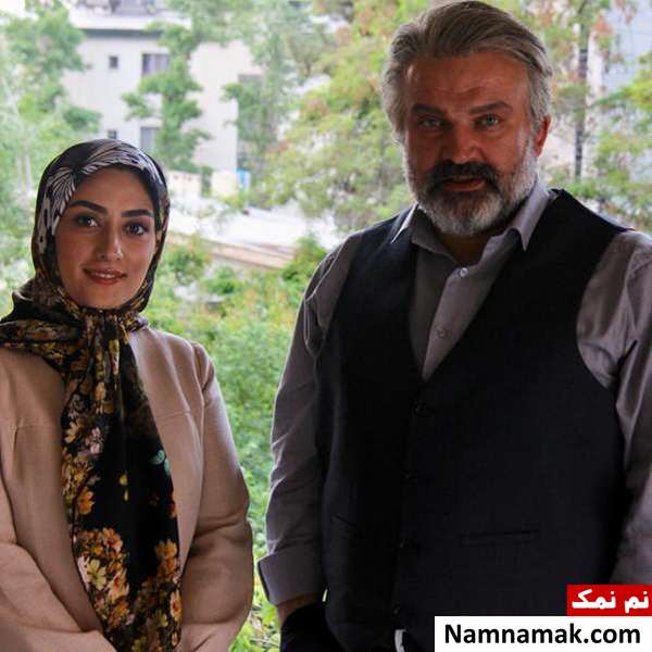 الهام طهموری و مهدی سلطانی در پشت صحنه سریال پدر