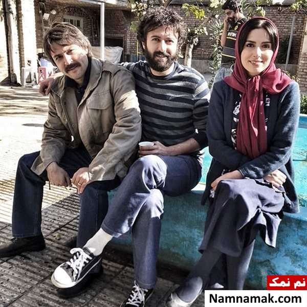 علیرضا کمالی و حسام محمودی و رها خدایاری در پشت صحنه سریال لحظه گرگ و میش 